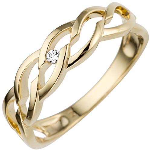 Jobo Damen-Ring aus 14 Karat 585 Gold mit Diamant Größe 58 von Jobo