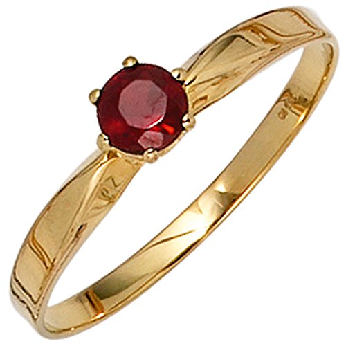 Jobo Damen-Ring aus 585 Gold mit Granat Größe 54 von Jobo