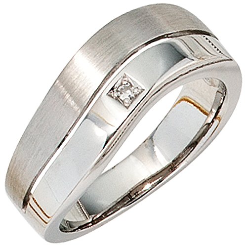 JOBO Damen-Ring aus 585 Weißgold mit Diamant Größe 60 von Jobo