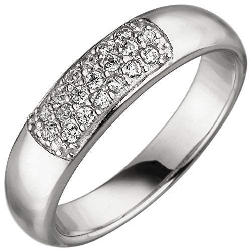 Jobo Damen-Ring aus 925 Silber mit 19 Zirkonia Größe 54 von Jobo