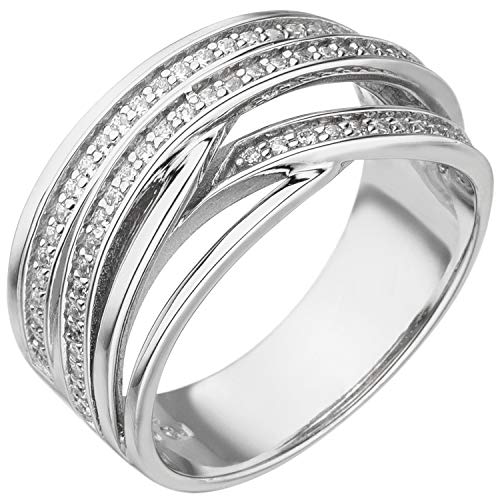 Jobo Damen-Ring aus 925 Silber mit 73 Zirkonia Größe 60 von Jobo