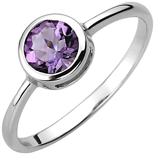 Jobo Damen-Ring aus 925 Sterling Silber mit Amethyst Größe 60 von Jobo