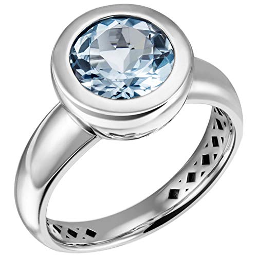 Jobo Damen-Ring aus 925 Silber mit Blautopas Größe 60 von Jobo