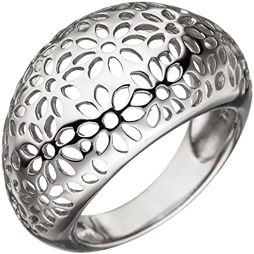 Jobo Damen-Ring aus 925 Silber mit Blumen-Muster Größe 58 von Jobo