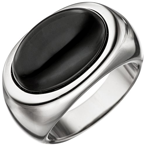 Jobo Damen-Ring aus 925 Silber mit Onyx Größe 52 von Jobo