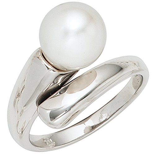 Jobo Damen-Ring aus 925 Silber mit Perle Größe 52 von Jobo