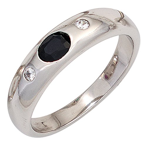 Jobo Damen-Ring aus 925 Silber mit Safir und Zirkonia Größe 58 von Jobo