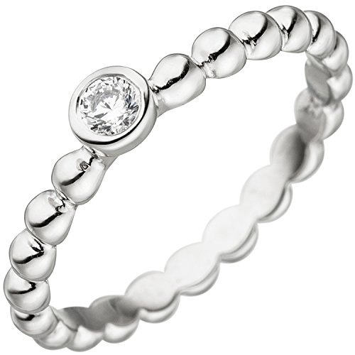 Jobo Damen-Ring aus 925 Silber mit Zirkonia Größe 52 von Jobo
