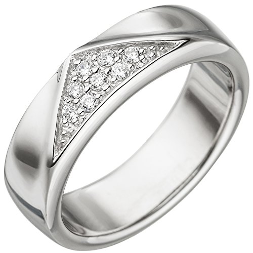 Jobo Damen-Ring aus 925 Silber mit Zirkonia Größe 58 von Jobo