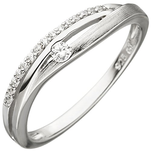 Jobo Damen-Ring aus 925 Silber mit Zirkonia Größe 64 von Jobo