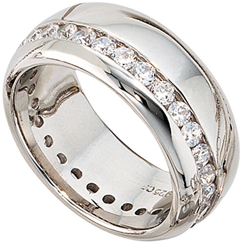Jobo Damen-Ring aus 925 Silber mit Zirkonia rundum Größe 54 von Jobo