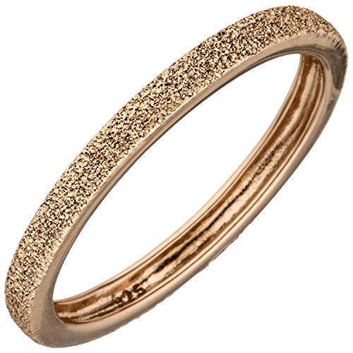 Jobo Damen-Ring aus 925 Silber rosegold vergoldet mit Struktur Größe 64 von Jobo