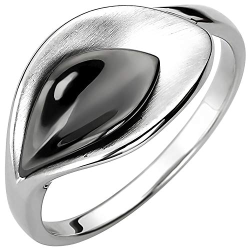 Jobo Damen-Ring aus 925 Silber schwarz teilrhodiniert Größe 56 von Jobo