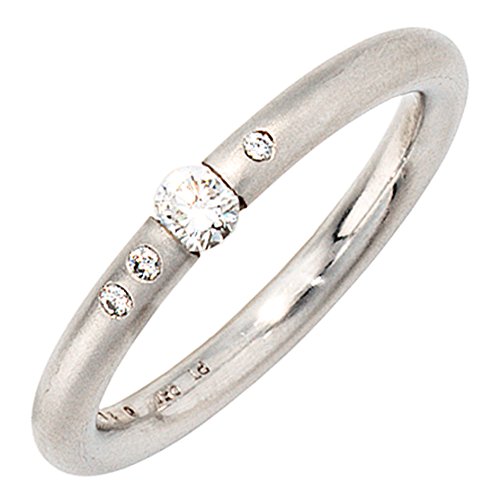 Jobo Damen-Ring aus 950 Platin mit 4 Diamanten Größe 60 von Jobo