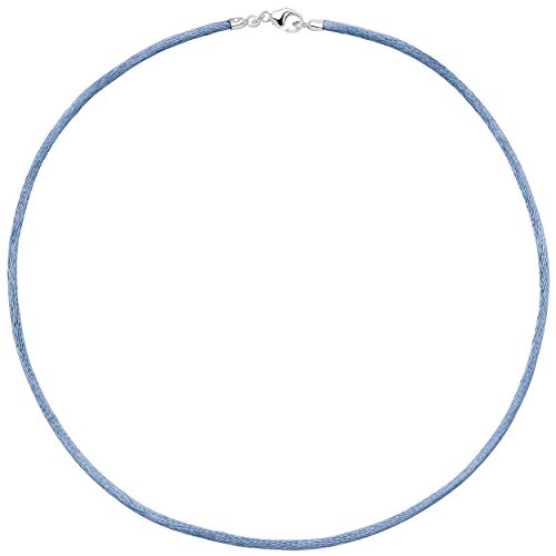 JOBO Damen-Seiden-Halskette hellblau 42 cm 2,8 mm von Jobo