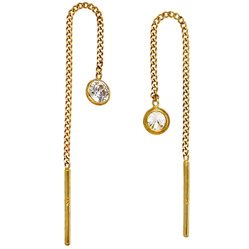 Jobo Damen-Ohrhänger zum Durchziehen aus 8 Karat 333 Gold mit Zirkonia von Jobo