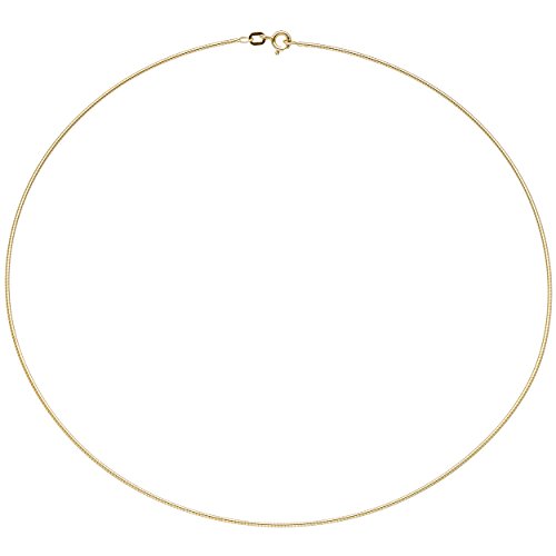 Jobo Damen Halsreif 925 Sterling Silber gold vergoldet 1,1 mm 45 cm Kette Halskette von Jobo