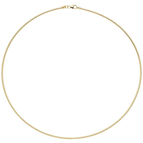 Jobo Damen Halsreif 925 Sterling Silber gold vergoldet 1,5 mm 45 cm Kette Halskette von Jobo