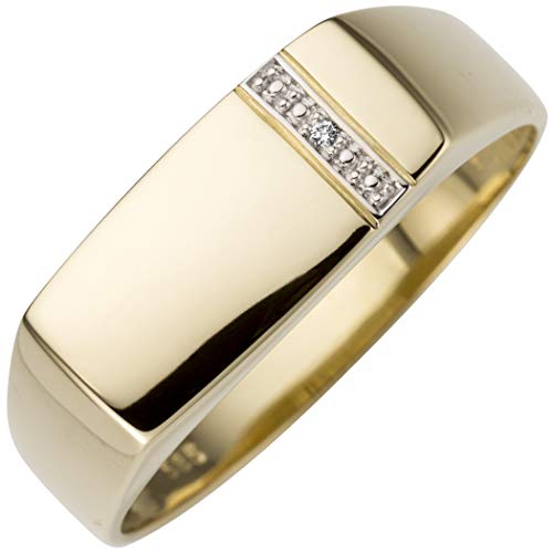 Jobo Herren-Ring aus 585 Gold mit Diamant Größe 68 von Jobo