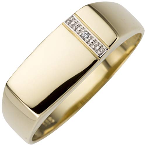 Jobo Herren-Ring aus 14 Karat 585 Gold mit Diamant Größe 70 von Jobo