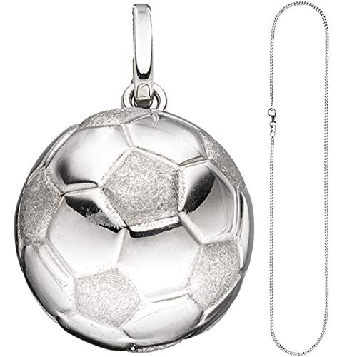 Jobo Kinder Anhänger Fußball 925 Silber Fußballanhänger mit Kette 38 cm von Jobo