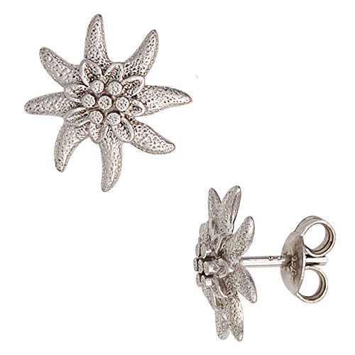Jobo Damen-Ohrstecker Edelweiß aus 925 Sterling Silber von Jobo