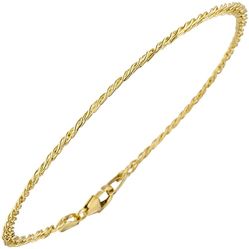 Jobo Damen Zwillings-Panzerarmband 333 Gelbgold 19 cm Gold Armband Goldarmband Karabiner von Jobo