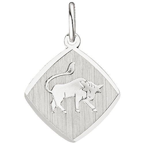 Jobo Sternzeichen-Anhänger Stier aus 925 Sterling Silberteil teil matt von Jobo