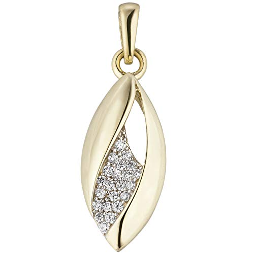 Jobo Damen Anhänger 333 Gold Gelbgold bicolor mit Zirkonia Goldanhänger von Jobo