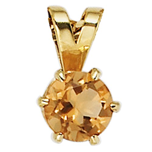 Jobo Damen Anhänger 585 Gold Gelbgold 1 Citrin orange Goldanhänger Citrinanhänger von Jobo