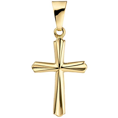 Jobo Damen Anhänger Kreuz 375 Gold Gelbgold Kreuzanhänger Goldkreuz von Jobo