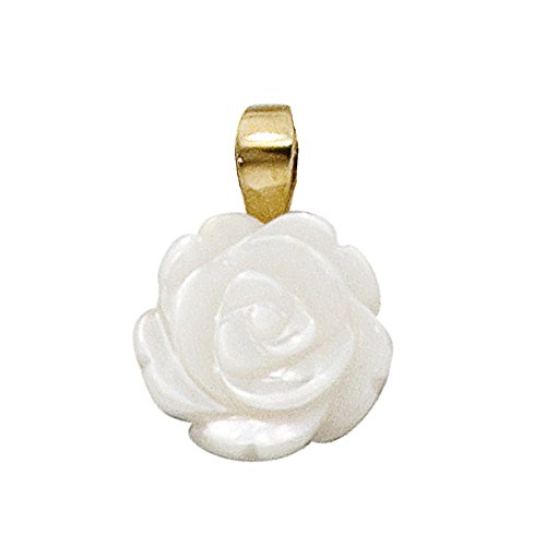 Jobo Damen Anhänger Rose 333 Gold Gelbgold Perlmutt Perlmuttanhänger Perlmuttrose von Jobo