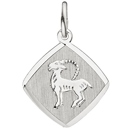 Jobo Sternzeichen-Anhänger Steinbock aus 925 Sterling Silberteil teil matt von Jobo