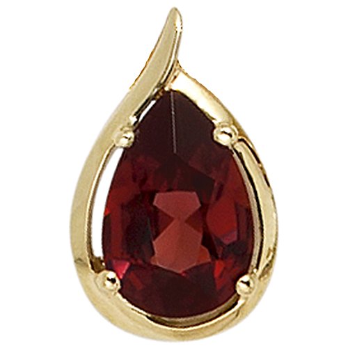 Jobo Damen Anhänger Tropfen 585 Gold Gelbgold 1 Granat rot Goldanhänger Granatanhänger von Jobo