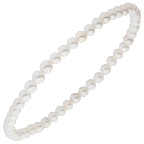 Jobo Damen-Armband Muschelkern-Perlen 4 mm weiß 17 cm von Jobo