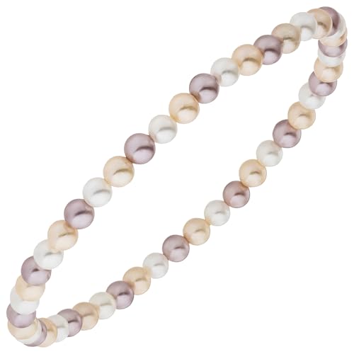 Jobo Damen-Armband mit Muschelkern-Perlen 4 mm multicolor 17 cm von Jobo