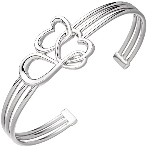 Jobo Damen Armspange/offener Armreif Herz Herzen Unendlich 925 Sterling Silber Armband von Jobo