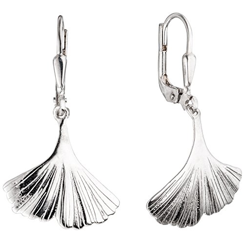 Jobo Damen-Ohrringe Ginkgo Ginko hängend aus 925 Sterling Silber von Jobo