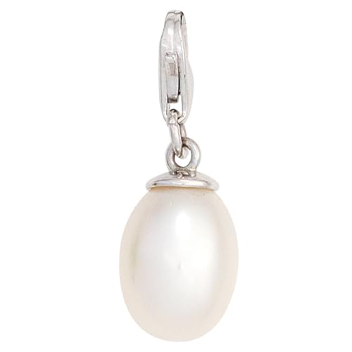 Jobo Damen-Charm aus 925 Sterling Silber mit einer ovalen Perle von Jobo
