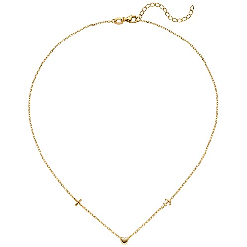 Jobo Damen Collier Halskette Glaube Liebe Hoffnung 925 Sterling Silber gold vergoldet 43 cm von Jobo