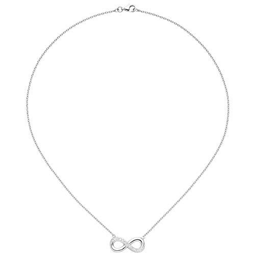 Jobo Damen Collier Kette mit Anhänger Unendlichkeit 925 Sterling Silber mit Zirkonia 41 cm von Jobo