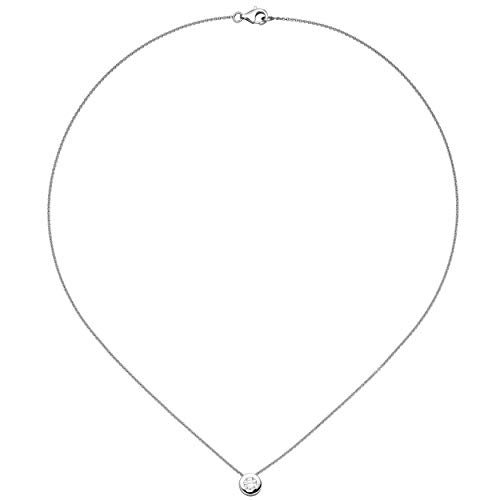 Jobo Damen Collier Kette mit Anhänger rund 925 Sterling Silber 1 Zirkonia 42 cm Silberkette von Jobo