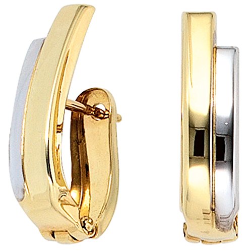 Jobo Damen Creolen 333 Gold Gelbgold bicolor Ohrringe Goldohrringe Goldcreolen von Jobo