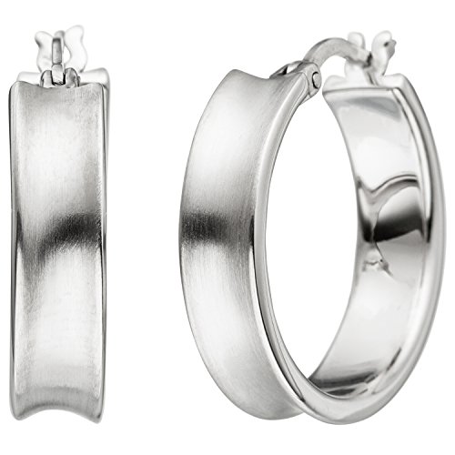 Jobo Damen Creolen 925 Sterling Silber matt Ohrringe Silbercreolen Silberohrringe von Jobo