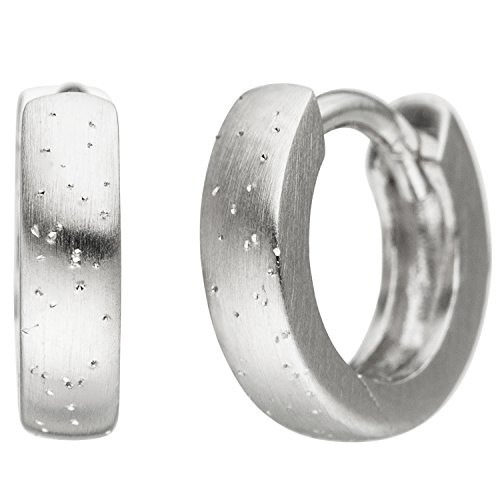 Jobo Damen-Creolen aus 925 Sterling Silber matt 10 mm von Jobo