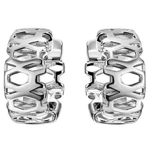 Jobo Damen Creolen breit 925 Sterling Silber Ohrringe Silbercreolen Silberohrringe von Jobo