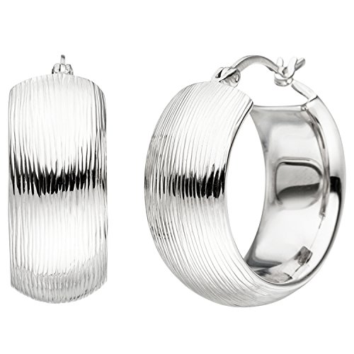 Jobo Damen-Creolen breit aus 925 Sterling Silber von Jobo