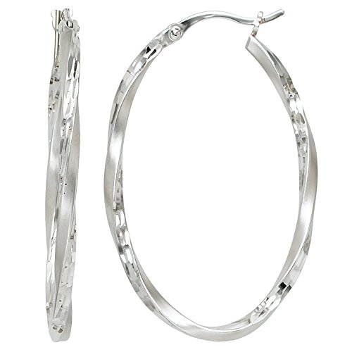 Jobo Damen-Creolen aus 925 Sterling Silber Oval von Jobo