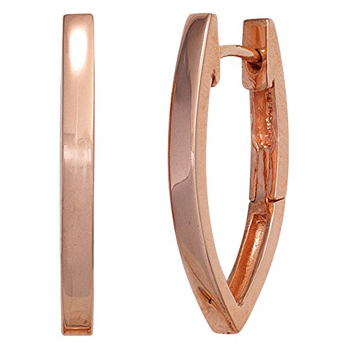 Jobo Damen-Creolen aus 925 Sterling Silber rosegold vergoldet Spitz Oval von Jobo