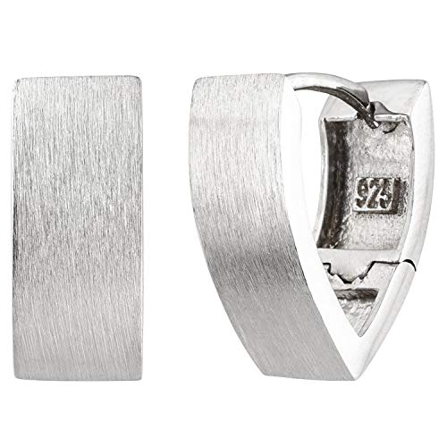 Jobo Damen Creolen spitz 925 Sterling Silber matt Ohrringe Silbercreolen Silberohrringe von Jobo